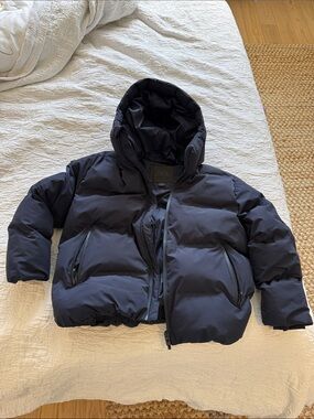 ZARA kids Navy Blue Hooded Puffer Jacket